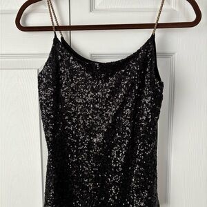 Black Sequin Women's Top